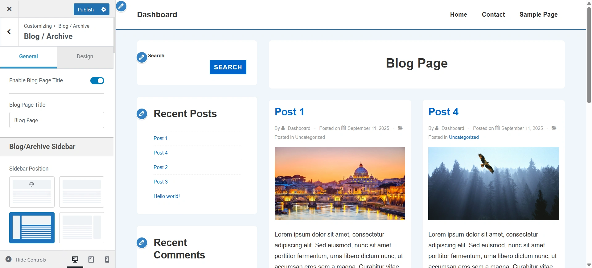 Blog Archive page