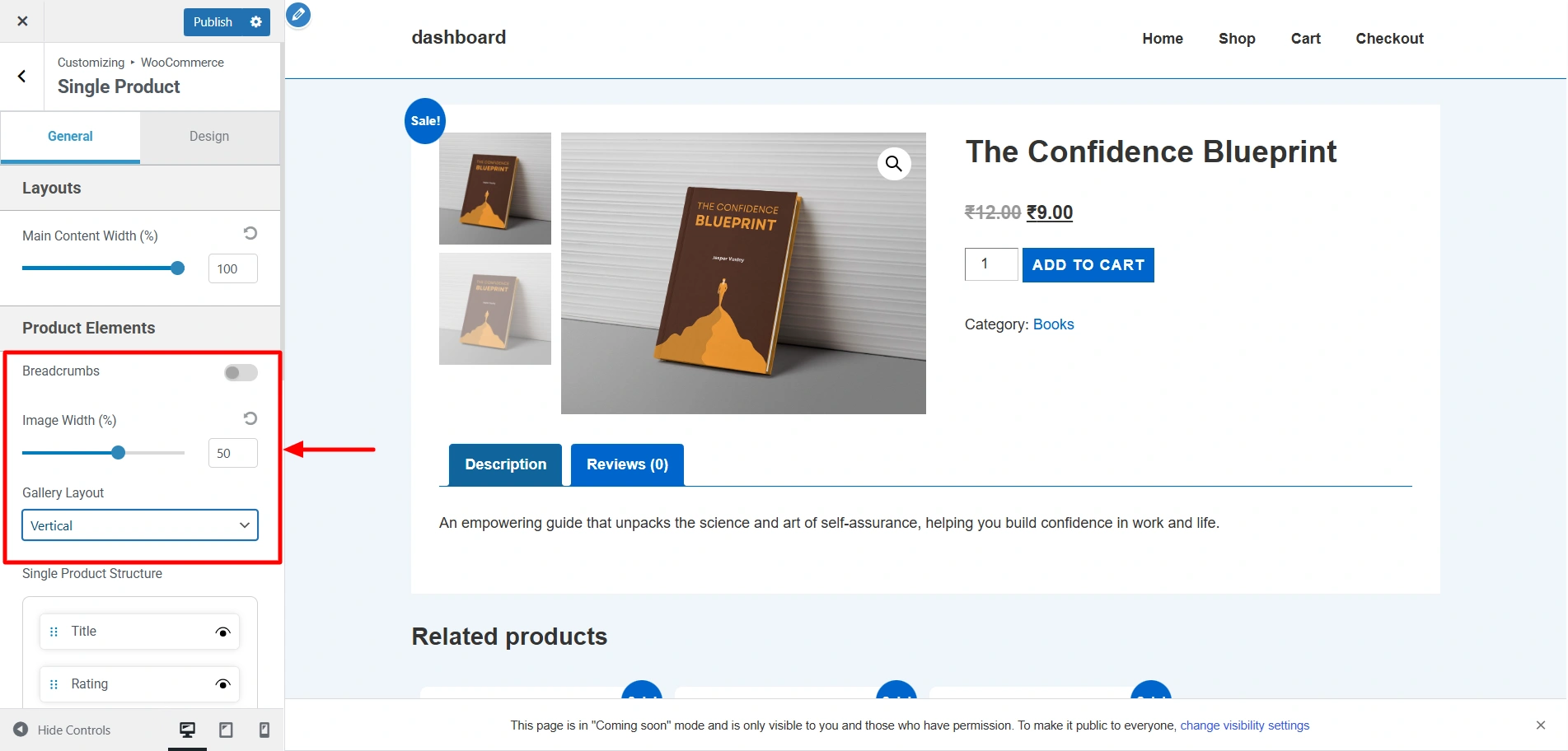 single product page