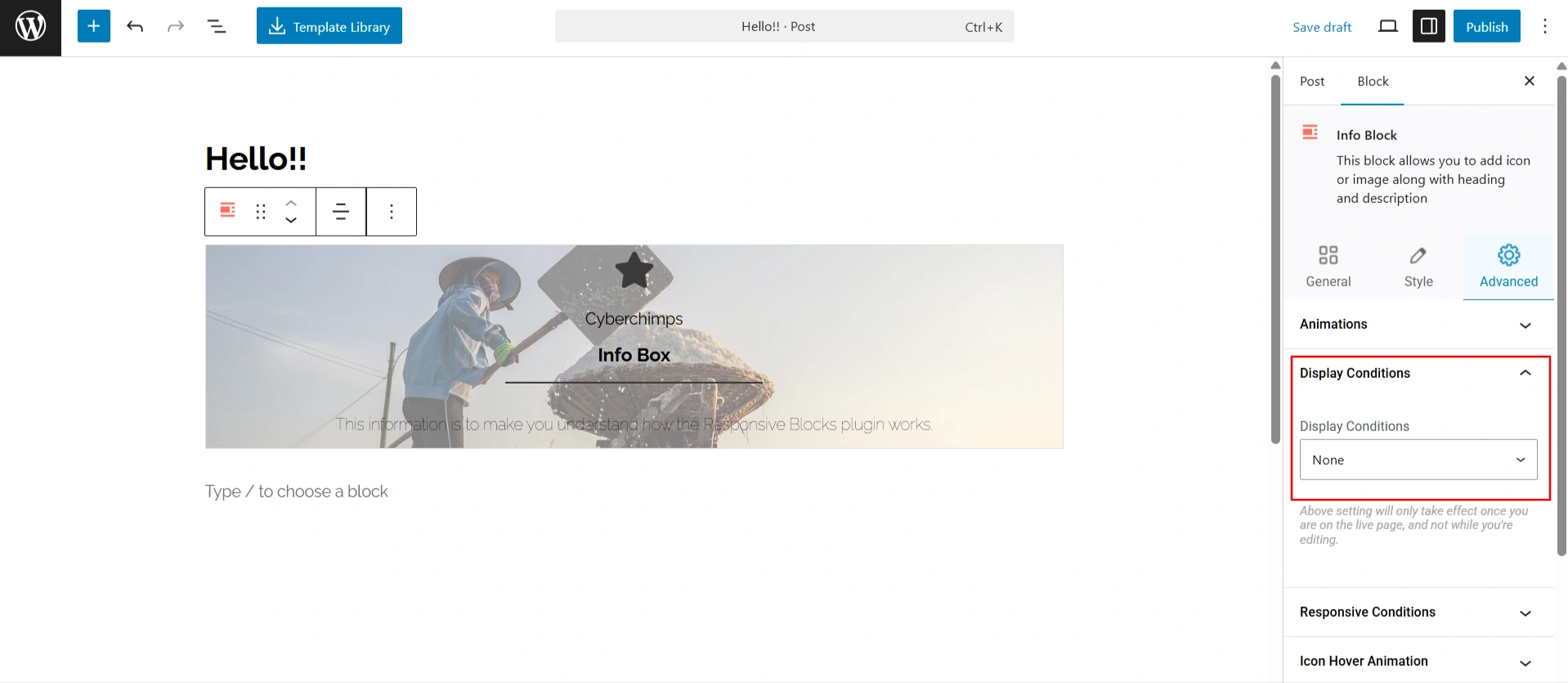 Responsive Blocks Extension - Display Conditions