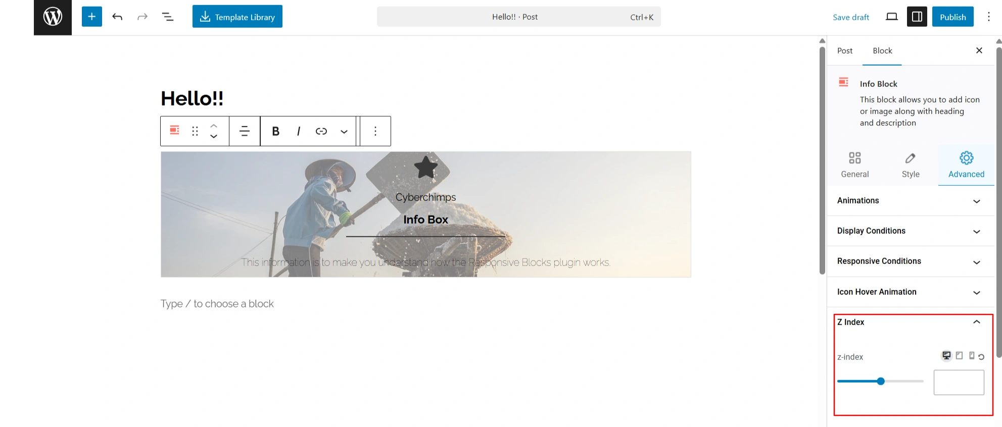 Responsive Blocks Extension - Z index