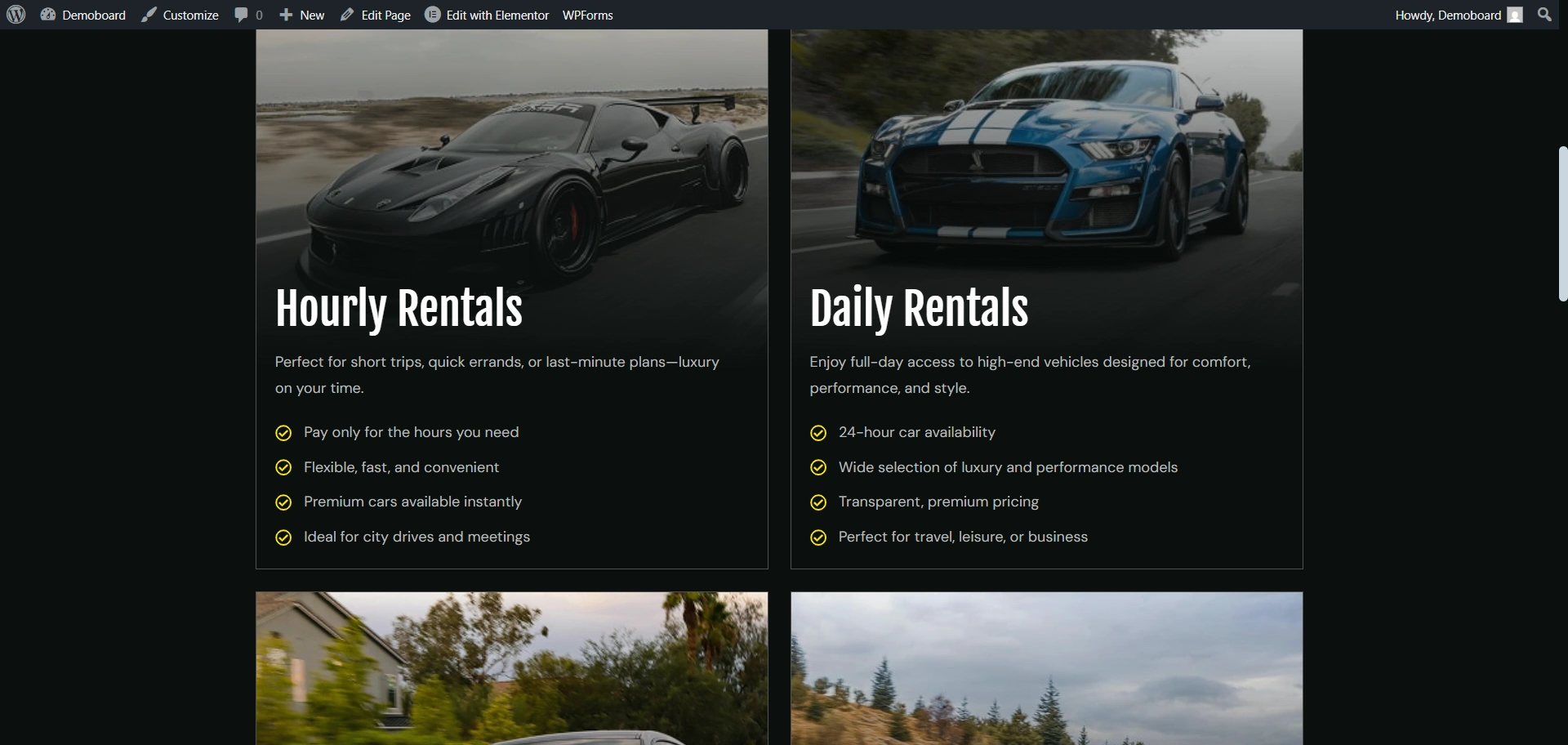 Services page