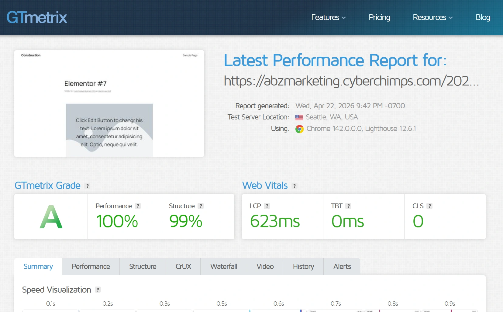 Performance Result of Mega Elements