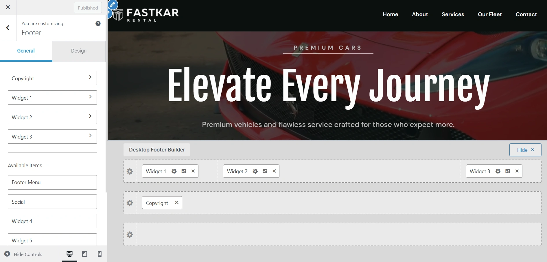 Footer builder