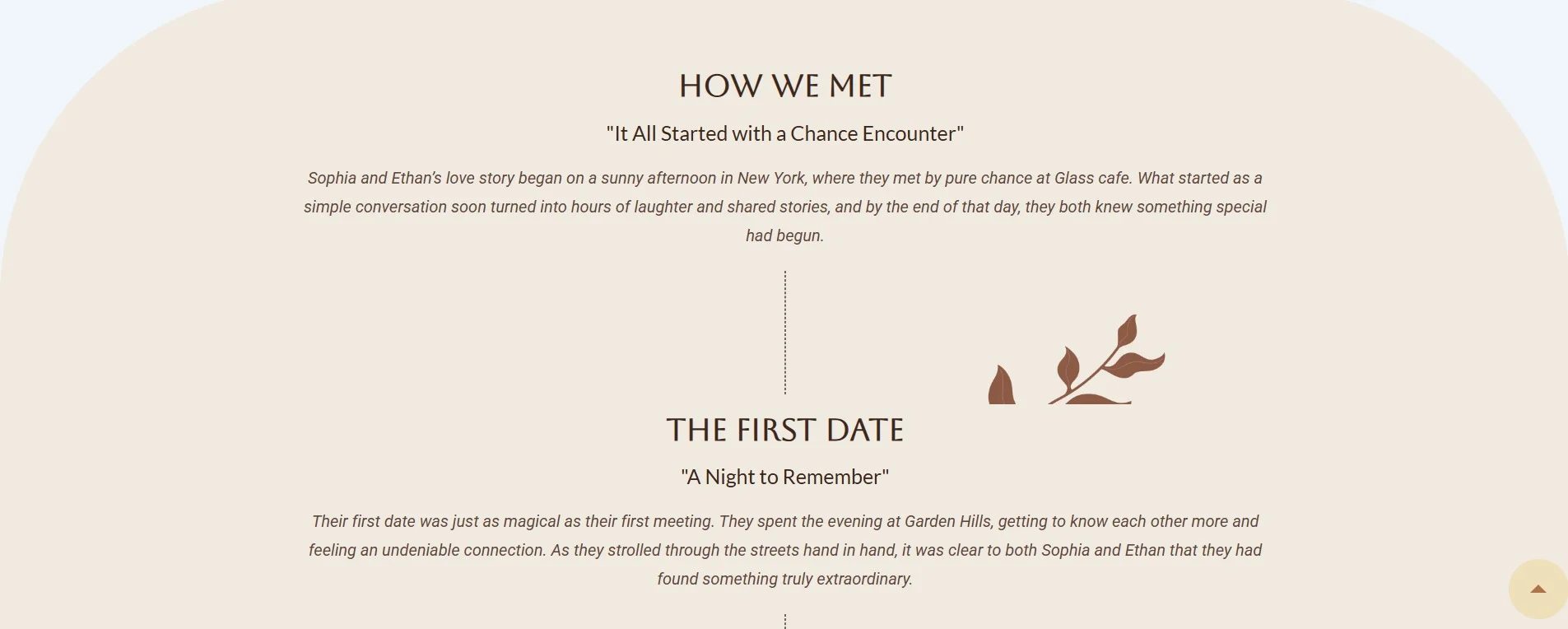 Wedding-Our story page