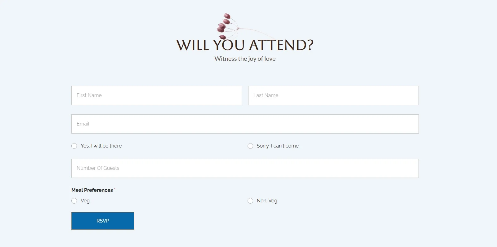 Wedding-RSVP page