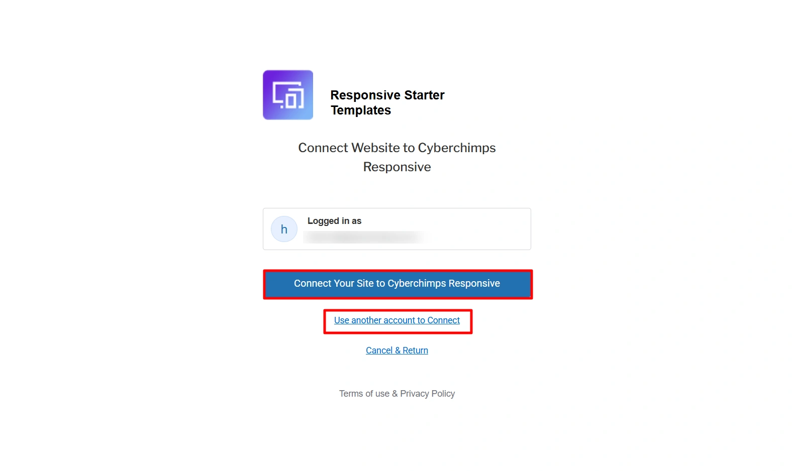 Connect your Cyberchimps account