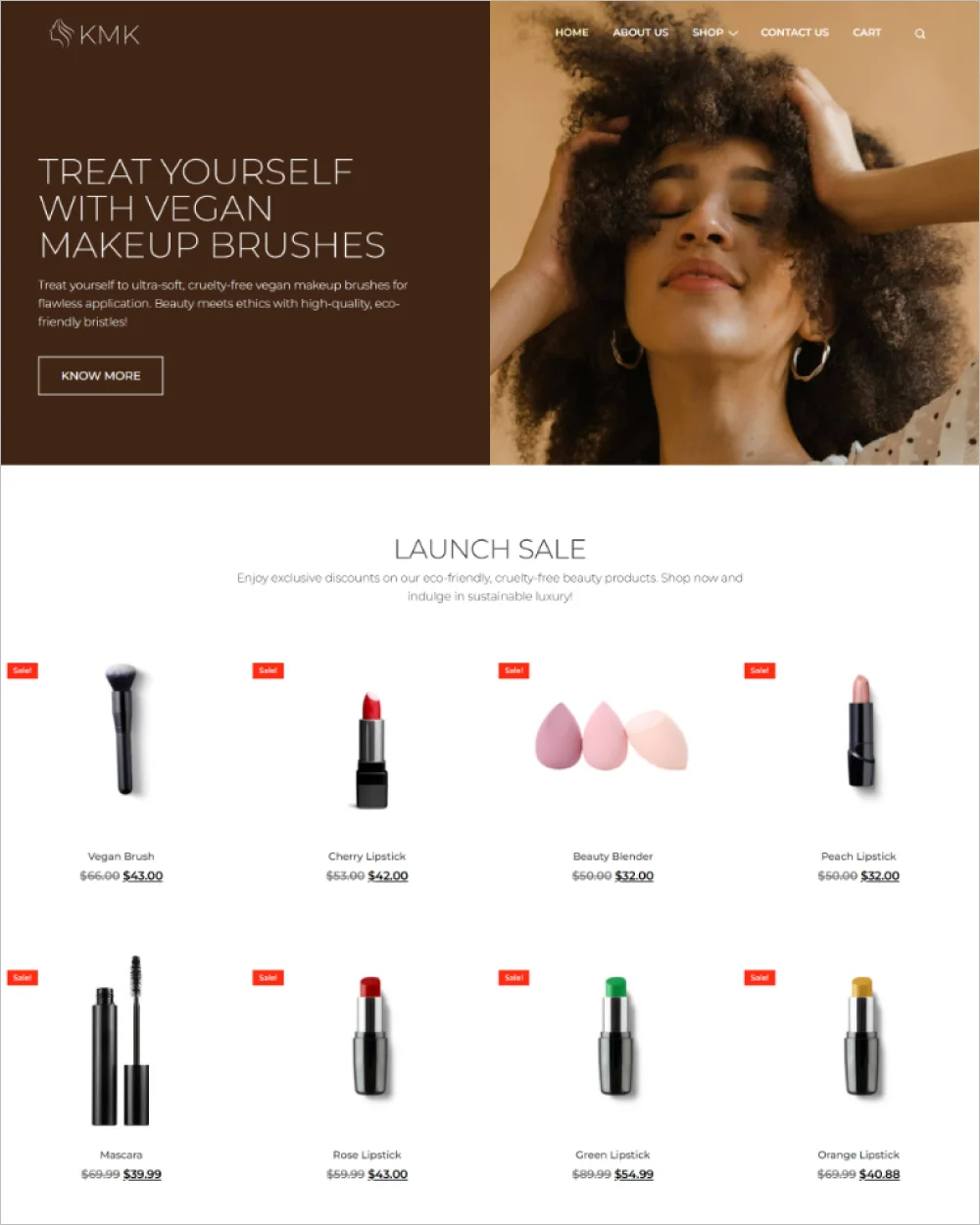 Cosmetics website template for beauty stores