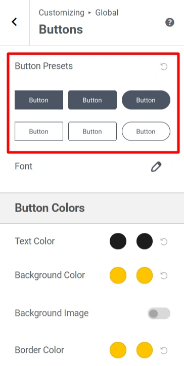 Button preset